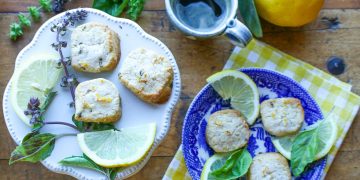 Vegane Zitronen-Mürbekekse mit Basilikum