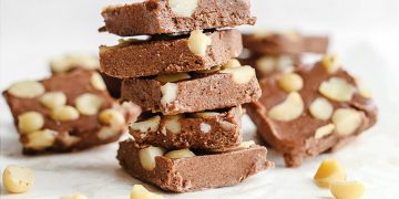 Proteinreiche Schokoladen-Macadamia-Halva | KetoDiet-Weblog