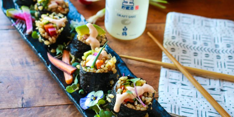 Bauernmarkt Gemüse Sushi – Sharon Palmer, die pflanzliche Ernährungsberaterin, die angetrieben wird