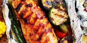 BBQ -Hühnerfolienpakete (Grill oder Ofen!)