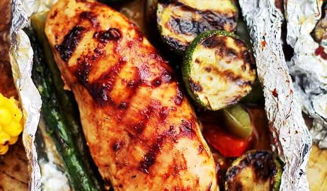 BBQ -Hühnerfolienpakete (Grill oder Ofen!)