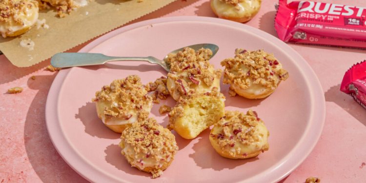 Quest knusprige Erdnussbutter & Helly Donut Protein Löcher Rezept