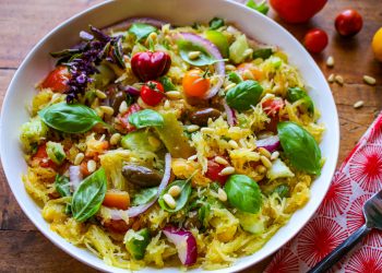 Italienischer Spaghetti -Kürbissalat – Sharon Palmer, die pflanzliche Ernährungsberaterin, die angetrieben wird