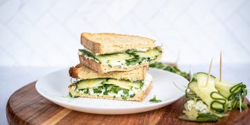 Gurken-Sandwich-Häppchen (getreidefreie Optionen)